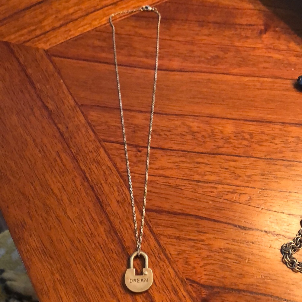 The Giving Keys lock necklace.